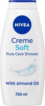 NIVEA Care Shower Creme Soft (750 ml), Caring Body Wash Enriched with Almond Oil, Moisturising Shower Gel with Vitamin C and E, Skin Moisturiser with Mild Scent - Image 2