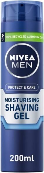 NIVEA MEN Protect & Care - Moisturising Men Shaving Gel - Beard Care - Enriched With Aloe Vera & Pro-Vitamin B5 - Smooth Glide & Close Shave - For Dry Skin - 200 ml - Image 2