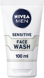 NIVEA MEN Sensitive Face Wash with Zero Percent Alcohol (100 ml), Men's Face Wash with Vitamin E, Especially for Sensitive Skin, Men's Skin Care Essentials - Image 2