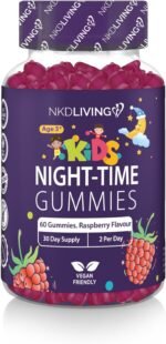 NKD Living Kids Night-Time Gummies – No Added Sugar - Natural Sleep Support with Magnesium, Chamomile & Lemon Balm – Calm & Relaxation for Children – Non-GMO, Vegan & Gluten-Free – 60 Gummies - Image 2