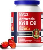 NYO3 Krill Oil Omega 3 Supplement 1000mg 60 Softgels EPA & DHA, Pure Antarctic Krill Oil with Astaxanthin and 56% Phospholipids Third Party Tested - Image 2