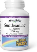 Natural Factors, Stress Relax Suntheanine, L-Theanine, 100mg, 60 Vegan Chewable Tablets, Vegetarian, Soy Free, Gluten Free, Non-GMO - Image 2
