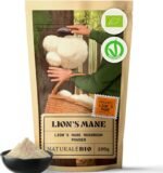 NaturaleBio Organic Lions Mane Powder 100g. Vegan, Gluten-Free, Non-GMO Mushroom. Rich in Bioactive Compounds. Helps Cognitive Function, Gut Health and Immune Support. Easy to Consume - Image 2