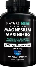 Nature Diet Magnesium Marine + B6 - Magnesium Supplements - 375mg Magnesium per Serving - 150 Vegan Tablets - Image 2