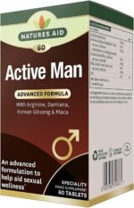 Natures Aid Active Man Tablets - High Strength Supplement with Zinc Maca Ginseng and Damiana - Supports Men’s Health Energy Vitality Immunity and Performance - Vegan Gluten Free Non-GMO - 60 Tablets - Image 2