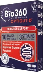 Natures Aid Bio360 OptiGUT-D Probiotic 10 Billion Live Bacteria - High Strength Vegan Digestive Gut Health Support - Gut Health Supplement for Adults & Kids - Gluten Free, Non-GMO - 30 Capsules - Image 2