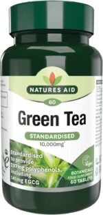Natures Aid Green Tea 10,000mg – High Strength Natural Supplement – Supports Energy, Metabolism & Weight Management – Antioxidant – Vegan, Gluten Free, Non-GMO – 60 Tablets - Image 2