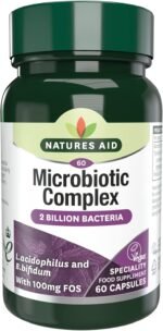 Natures Aid Microbiotic Complex – Digestive Friendly Bacteria Supplement Gut Health Support – High Strength Lactobacillus Acidophilus – Vegan, Vegetarian, Non-GMO, Gluten Free - 60 Capsules - Image 2