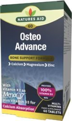 Natures Aid Osteo Advance with MenaQ7® – High Strength Bone & Joint Support Supplement – Calcium, Magnesium, Vitamin D3 & K2 – Vegan, Gluten Free, Non-GMO – 60 Tablets - Image 2
