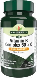 Natures Aid Vitamin B Complex 50 + C - High Strength B Vitamins with Vitamin C - Supports Energy, Nervous System & Immunity, Reduce Tiredness and Fatigue - Vegan, Gluten Free, Non-GMO - 30 Tablets - Image 2