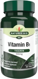 Natures Aid Vitamin B1 100mg Thiamine Tablets – High Strength Food Supplement – Supports Energy Metabolism, Nervous System, Heart & Mind – Vegan, Gluten-Free, Non-GMO – 90 Tablets - Image 2