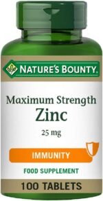 Nature's Bounty Maximum Strength Zinc - 100 25mg Tablets (100 Day Supply) - Immunity Support and Antioxidant Supplement - Image 2