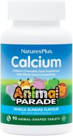 NaturesPlus Animal Parade Calcium Children’s Chewable - Calcium Supplement for Kids Natural Vanilla Flavour - Vegan, Gluten Free - 90 Chewable Animal Shaped Tablets - Image 2