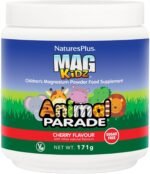 NaturesPlus Animal Parade MagKidz Children’s Magnesium Supplement - Natural Cherry Flavour, Teeth, Bones and Muscle Support for Children's Health - Gluten Free, Vegan - 171 g Powder - Image 2