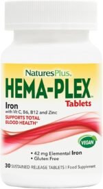 NaturesPlus Hema Plex - Gentle Iron Supplement with Vitamin C, Methyl B12, Folate - Blood Health, Immune Support, Energy - Vegan, Gluten Free - 30 Tablets - Image 2