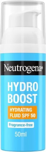 Neutrogena Hydro Boost Hydrating Face Fluid SPF 50, with Hyaluronic Acid, Pro-Vitamin B5 and Niacinamide, Broad Spectrum for Dry Skin, 50ml - Image 2