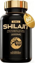NewSeaNature Shilajit Capsules - 16000MG Premium Shilajit for Men - 5-in-1 with Ashwagandha 2000mg,Seamoss 2000mg,Hericium erinaceus 500mg,Black Pepper 35mg- 60 Capsules - Image 2