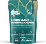 Noble Nature Lion’s Mane & Ashwagandha KSM-66 4-in-1 Adaptogen & Nootropic Supplement with Zinc Bisglycinate & Vitamin B1 – Brain, Focus & Calm Support – Made in The UK – 90 Capsules - Image 2