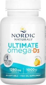 Nordic Naturals, Ultimate Omega-D3, 1280mg Omega-3, with EPA, DHA and Vitamin D3, High Dose, Lemon Flavour, 60 Softgels, Lab-Tested, Soy Free, Gluten Free, Non GMO - Image 2