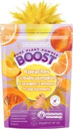 Nourisharvest Yellow Smoothie Powder – 100% Natural Wholefood Blend with Peaches, Baby Pumpkin, Oranges, Lemons & Turmeric – Nutrient-Rich, Immune-Boosting Superfood – Vegan, Gluten-Free – 20 Servings - Image 2