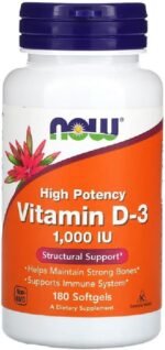 Now Foods – Vitamin D-3 1000 IU | Immune & Bone Health Support – 180 Softgels - Image 2