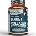 Nutrabytes 100% Pure Marine Collagen Supplement, 1,250mg (180 Capsules) | Type 1 Hydrolysed Peptides for Skin, Hair, Nail, Joint & Bone Health | Premium Highly Bioavailable Naticol | 3 Month Supply - Image 2