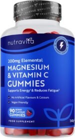 Nutravita Magnesium Citrate Gummies with Vitamin C - Vegan High Strength 2136mg Citrate Offering 200mg Elemental Mg - Magnesium Supplements with Vit C - Support Energy & Reduce Fatigue - Berry Flavour - Image 2