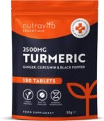 Nutravita Turmeric Tablets 2500mg with Black Pepper & Ginger - 180 High Strength Tumeric Curcumin Supplements (3 Month Supply) - Vegan - Alternative to Capsules - Letterbox Friendly - UK Made - Image 2