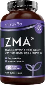Nutravita ZMA High Strength - 120 Vegan Capsules - Test Booster - Contributes to Testosterone Levels, Normal Muscle Function & Energy Yielding Metabolism - Zinc Magnesium & Vitamin B6 - Image 2