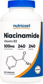 Nutricost Vitamin B3 Niacinamide 500mg, 240 Capsules - Gluten Free, Non-GMO, Soy Free, No Niacin Flush, Energy Boost, Premium Quality - Image 2
