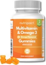 Nutripact Kids Multivitamin & Omega 3 Gummies | Ages 2+ | 30 Orange Flavour Chewable Sugar Free Gummies | with Vitamins A, B C, D, E, | DHA & EPA | Supports Immunity, Brain, Energy, Vision & Growth - Image 2