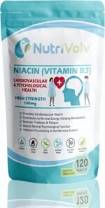 Nutrivolv Niacin Supplement Tablets | 100mg | Flush Formula | Pure Nicotinic Acid | Reduces Fatigue | Supports Healthy Cholesterol | Vitamin B3 for Men & Women | Vegan | Halal | Kosher | 120 Tablets - Image 2