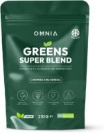 OMNIA Super Greens Powder – 40 Ingredients with Superfoods, Vitamins & Antioxidants – Supports Gut Health, Detox, Energy & Immunity – Vegan-Friendly, Non-GMO – 30 Servings (210G, Cherries and Berries) - Image 2