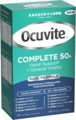 Ocuvite Complete 50+ Eye Supplement - Supports The Visual System & 50+ Wellbeing by Bausch + Lomb – Lutein and Zeaxanthin Supplement with Omega 3 DHA & EPA, Vitamin B6 & Vitamin D, 2 Capsules Per Day - Image 2