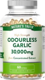 Odourless Garlic Capsules 30,000mg | 60 Softgels | High Strength Concentrated Garlic Oil Extract | Nature's Truth - Image 2
