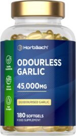 Odourless Garlic Capsules 45,000mg | 180 Softgels | High Strength Deodorised Garlic Oil Extract | by Horbaach - Image 2