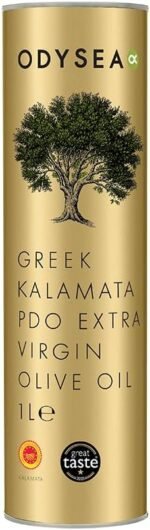Odysea PDO Kalamata Extra Virgin Olive Oil 1L Round Tin - Image 2
