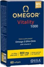 Omega 3 1000mg OMEGOR Vitality - Fish Oil with 800mg EPA and DHA per Capsule - Omega3 IFOS Certified Supplement - No Fishy Aftertaste (60 Softgel Caps) - Image 2