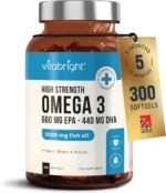 Omega 3 Capsules High Strength | 2000mg | 660 EPA + 440 DHA | 5 Months | Omega 3 Fish Oil Tablets | Triglycerides & Brain Supplement | Alternative to Cod Liver Oil Capsules High Strength | VitaBright - Image 2