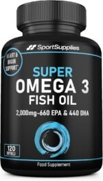Omega 3 Fish Oil Capsules High Strength - 2,000mg Daily Serving - 33:22 EPA/DHA - 120 Softgel Capsules - SS Sport Supplies - Image 2