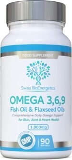 Omega Balanced 3, 6 & 9 Fish Oil 1000mg, 90 Capsules - High Strength EPA & DHA Formula derived from Fish & Flaxseed Oil with Added Vitamin E in Easy to Swallow Soft Gel Capsules - Image 2