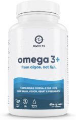 Omvits Vegan Omega 3 DHA & EPA from Algae Oil 1000mg - 60 Softgel Capsules with Vitamins C and E - Sustainable Algae Oil Omega 3 to Fish Oil - Vegetarian Fatty Acids - Supports Heart, Brain & Eyes - Image 2