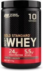 Optimum Nutrition Gold Standard 100 Percent Whey Muscle Building and Recovery Protein Powder with Naturally Occurring Glutamine and BCAA Amino Acids, Double Rich Chocolate Flavour, 10 Servings, 310 g - Image 2