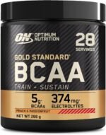 Optimum Nutrition Gold Standard BCAA Train + Sustain, Amino Acids Pre Workout Powder, Sports Drink with Vitamin C, Zinc, Magnesium and Electrolytes, Peach & Passionfruit Flavour, 28 Servings, 266 g - Image 2