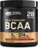 Optimum Nutrition Gold Standard BCAA Train + Sustain, Amino Acids Pre Workout Powder, Sports Drink with Vitamin C, Zinc, Magnesium and Electrolytes, Raspberry & Pomegranate Flavour, 28 Servings, 266 g - Image 2