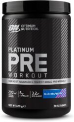 Optimum Nutrition ON Platinum Pre Workout Advanced with l-Citrulline, Beta-Alanine and Caffeine, Blue Raspberry, 20 Servings, 420 g - Image 2