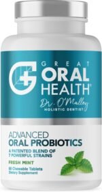 Oral Probiotics for Mouth Bad Breath Treatment for Adults; Dentist Formulated Dental Probiotics for Teeth and Gums Health & Chronic Halitosis with BLIS K12 M18, 60 Chewable Oral Health Tablets Mint - Image 2