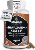 Organic Ashwagandha KSM-66® 9000 mg (15:1) High Potency 3 Months (90 Capsules, One Daily) Root Extract with 5% Withanolides Vegan No Additives - Image 2