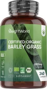 Organic Barley Grass Powder Capsules 2000mg - 240 Capsules - 2 Months Supply - Good Source of Vitamin A, C, K & B - Vegan & Gluten-Free - Barley Grass Juice Powder Pills for Men & Women - Image 2