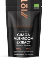 Organic Chaga Mushroom Capsules 7500mg – 50% Polysaccharides (250mg) - 90 Vegan Capsules (3 Months Supply) Resealable and Recyclable Pouch - by Alpha01 - Image 2